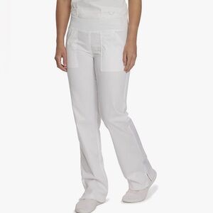 Landau Proflex Modern Fit Comfort Stretch Scrub Pant White 4-Pocket Petite Sz XL